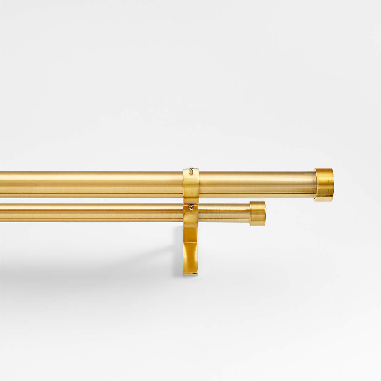 1" Brass Double Rod 88"-120" with Endcaps + Reviews | Crate & Barrel | Crate & Barrel