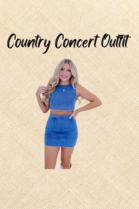 Country concert outfit 
Summer concert outfit 
Western wear 
Denim set

#LTKFestival #LTKstyletip #LTKfindsunder100