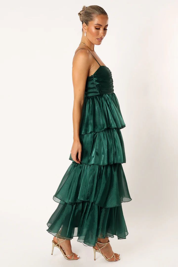 Jace Tiered Maxi Dress - Shimmer Emerald | Petal & Pup (US)