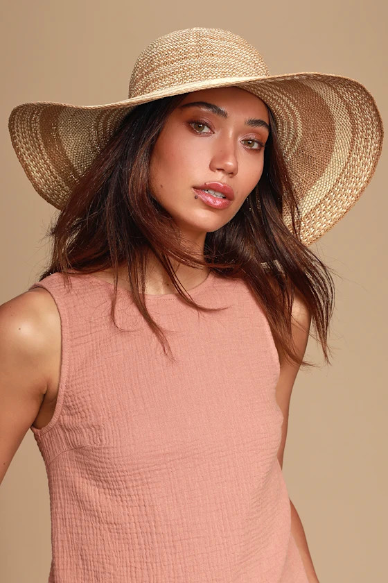 Banyan Beige and Ivory Floppy Straw Hat | Lulus (US)