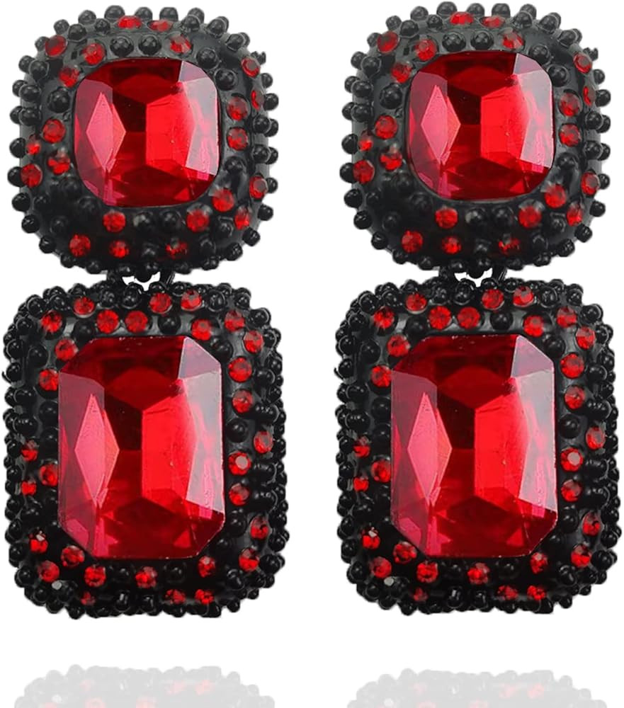 Vintage Rhinestone Statement Earrings Formal Crystal Drop Dangle Earrings Evening Prom Pageant Ea... | Amazon (US)