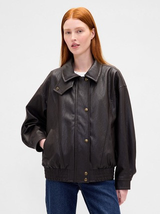 Oversized Vegan Leather Jacket | Gap (US)