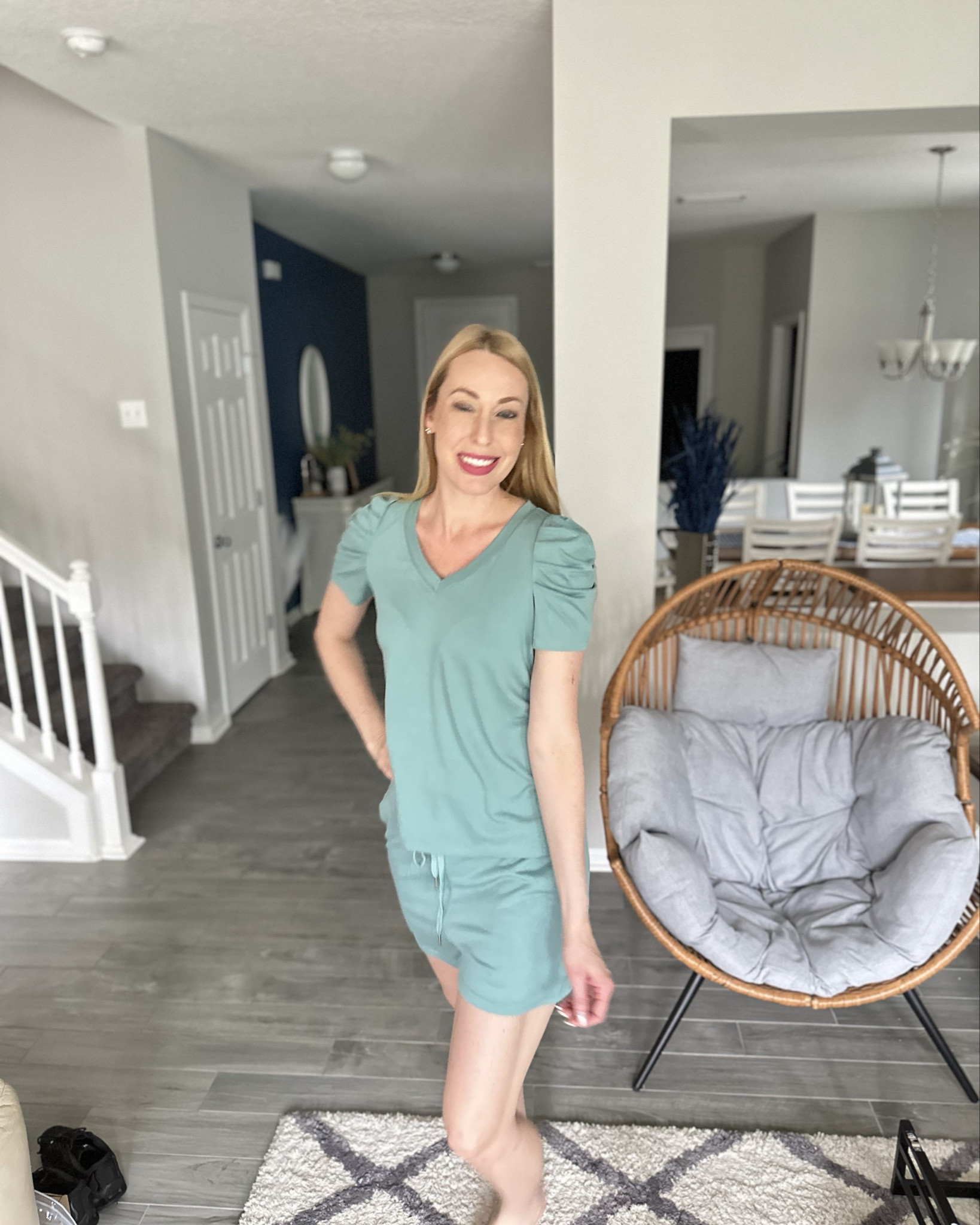 Cozy and cute lounge set 
🩵 love the sleeve details
🩵 wearing size small 

#LTKtravel #LTKfindsunder50 #LTKhome