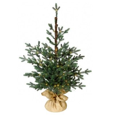 3ft Prelit Slim Artificial Christmas Tree Potted Balsam Fir Warm White Dew Drop LED Lights - Wonders | Target