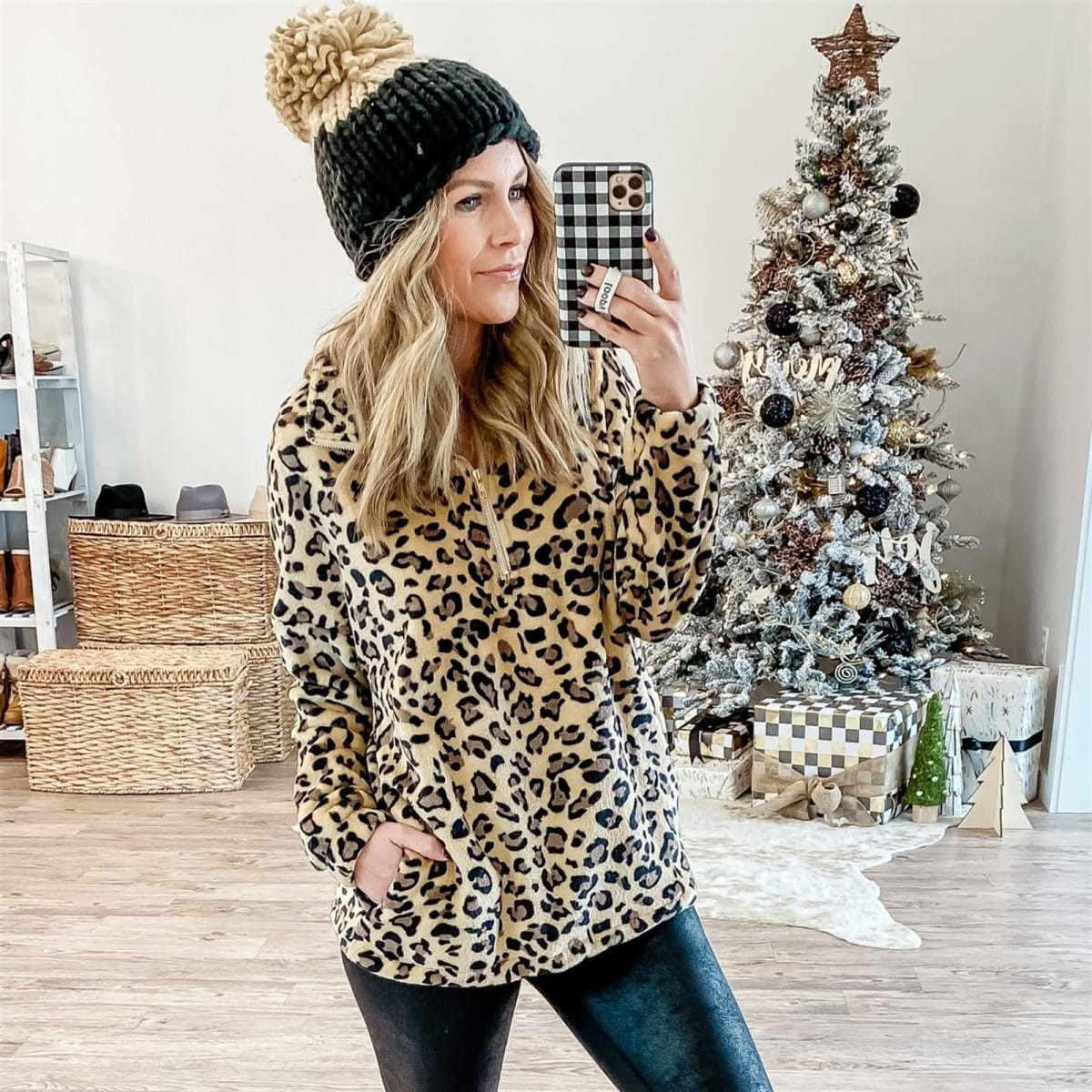Leopard Half Zip Pullover | Jane