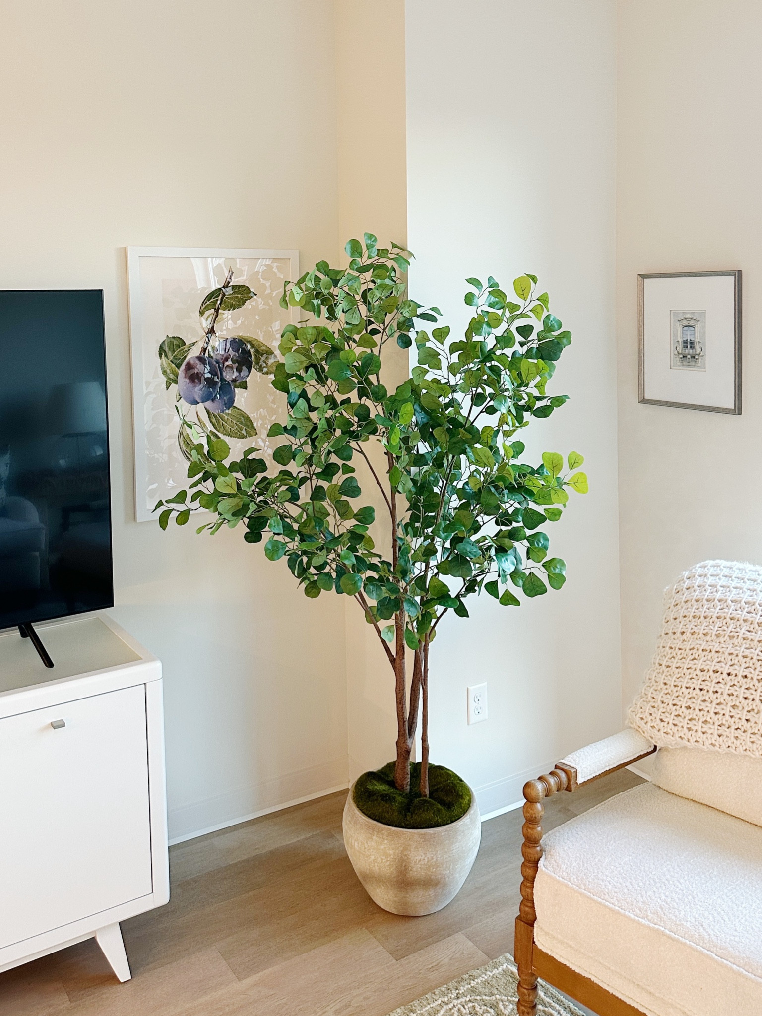 New plant for my apartment! I wanted to add some green to the space and this Target faux plant was the perfect addition! 