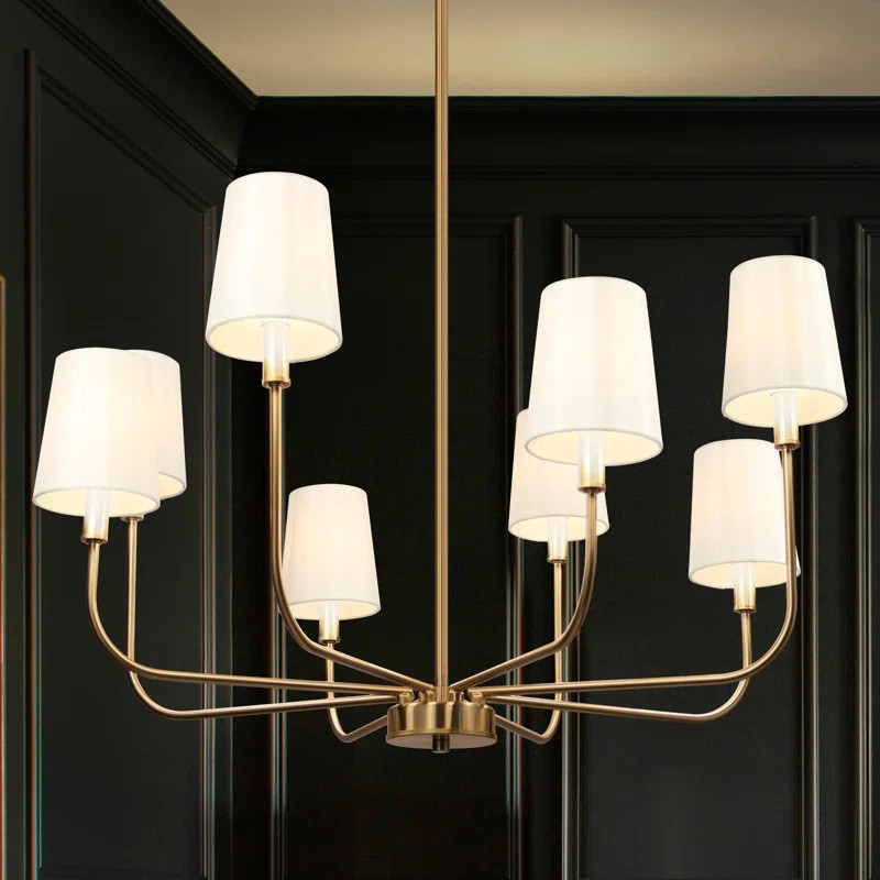 Jasrah 8-Light Candle Style Shaded Classic Modern Gold Chandelier | Wayfair North America