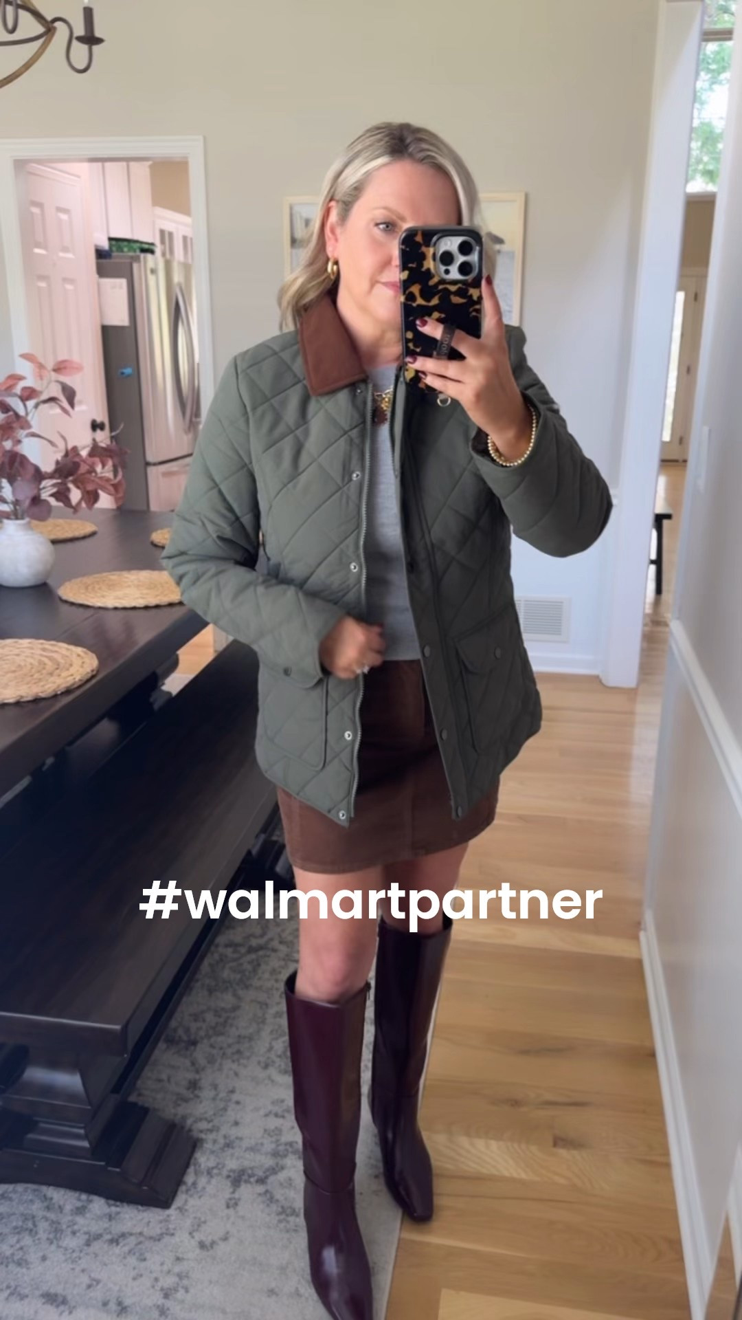 Love this quilted barn jacket! #walmartpartner 
This one is selling out quickly! I’m in size small here, but need a medium. Also, love this corduroy skirt! I’m in my true size. 
#walmartfashion @walmartfashion

#LTKSeasonal #LTKFindsUnder50 #LTKStyleTip