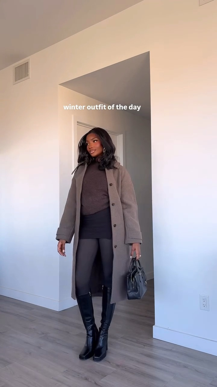 black on brown look for the day ❄️ save for later. would you wear this? 

Follow (@mz_zae ) for more winter outfit ideas

#outﬁtinspo #grwmreel #winterootd