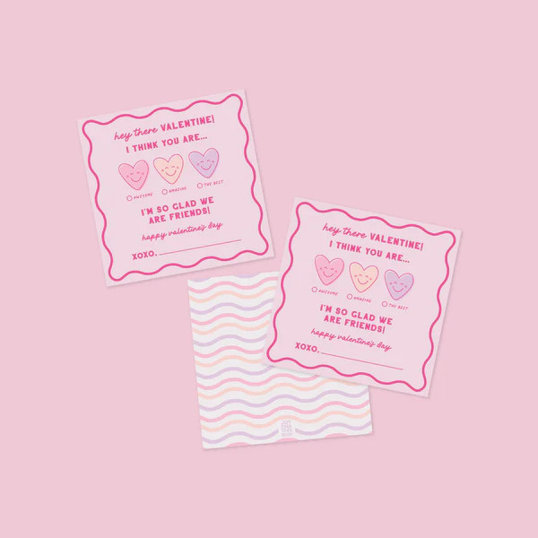 Kid's Emotions Valentines - Pink | Joy Creative Shop