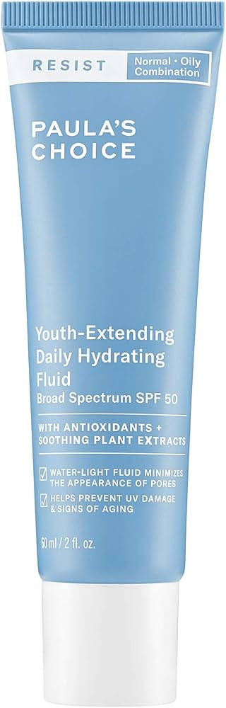Paula's Choice RESIST Daily Hydrating Fluid Face Moisturizer SPF 50, UVA & UVB Protection, Chamom... | Amazon (US)