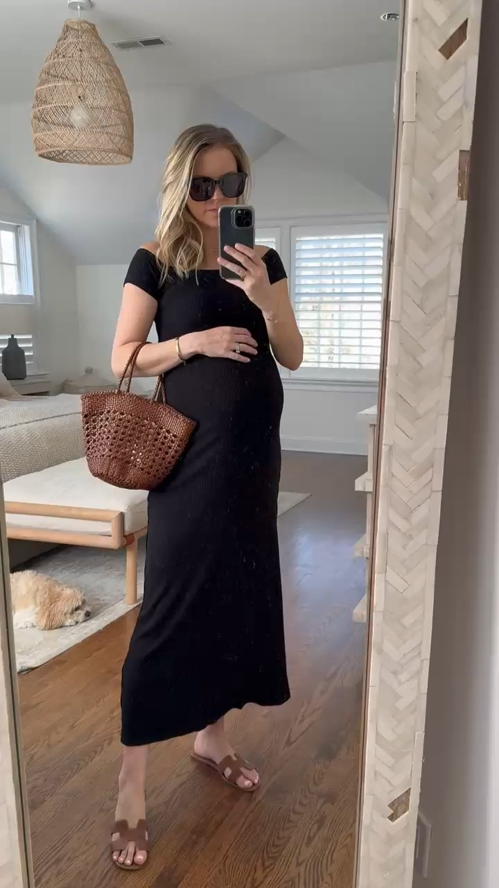 Black spring dress is under $35 and bump friendly // I’m wearing size small & 34 weeks pregnant 

pregnancy style, date night, summer dress, vacation dress 

#LTKstyletip #LTKfindsunder50 #LTKbump