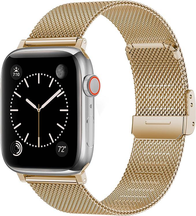 Swhatty Bands Compatible with Apple Watch Band 38mm 40mm 42mm 44mm for Women Men, Magnetic Stainl... | Amazon (US)