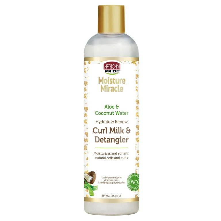 African Pride Moisture Miracle Hydrate & Renew Curl Milk & Detangler 12 oz, For Curly, Coily Hair... | Walmart (US)