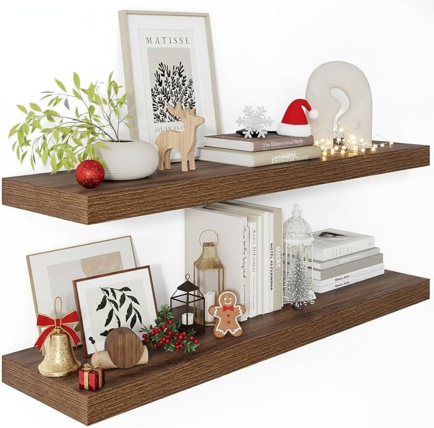 Vivelove Farmhouse Floating Shelves for Wall 12 Inch Deep, 36" X 12" X 2" Floating Shelf, 2 Inch ... | Amazon (US)