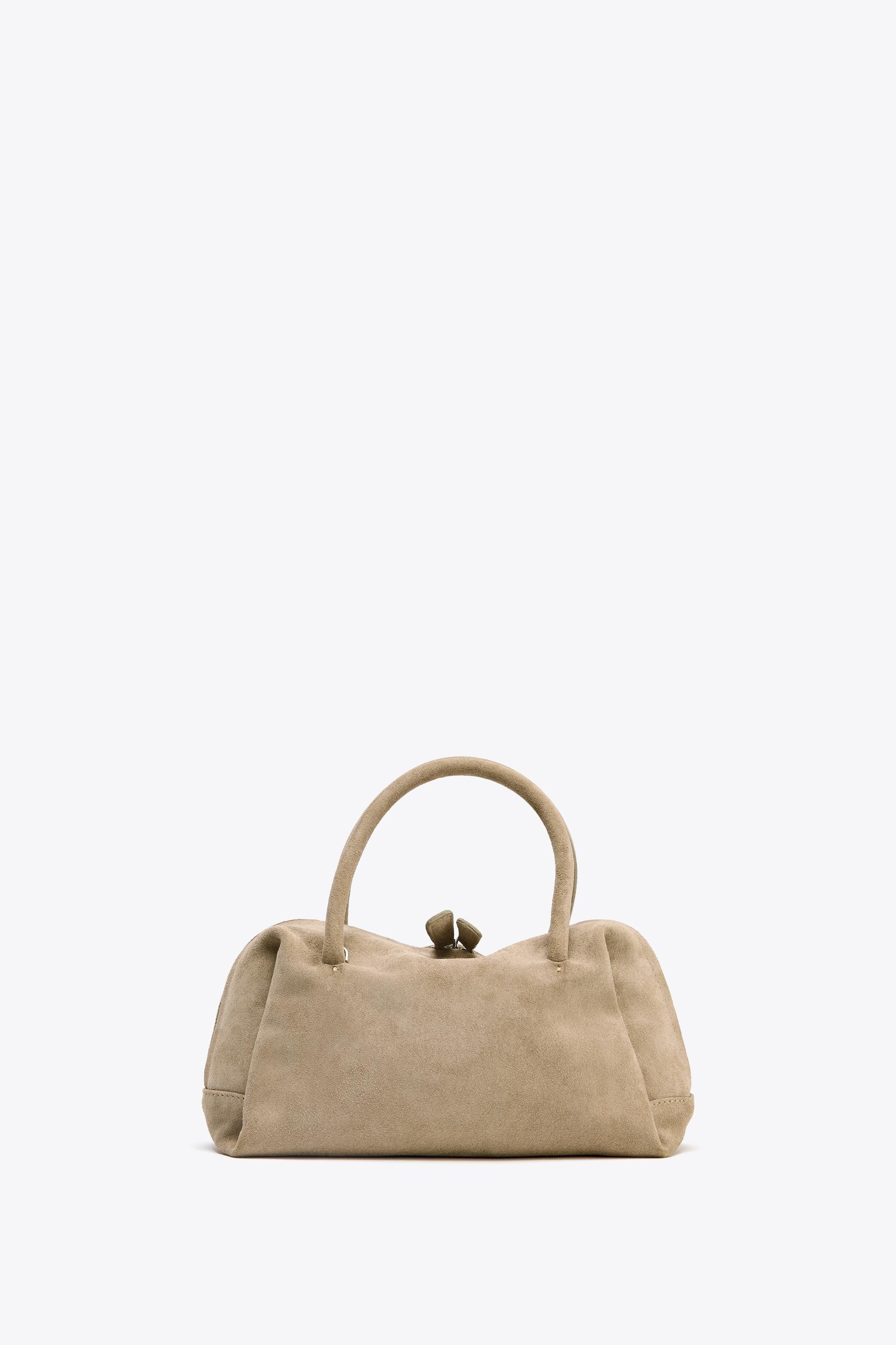 SPLIT SUEDE BOWLING BAG | Zara UK