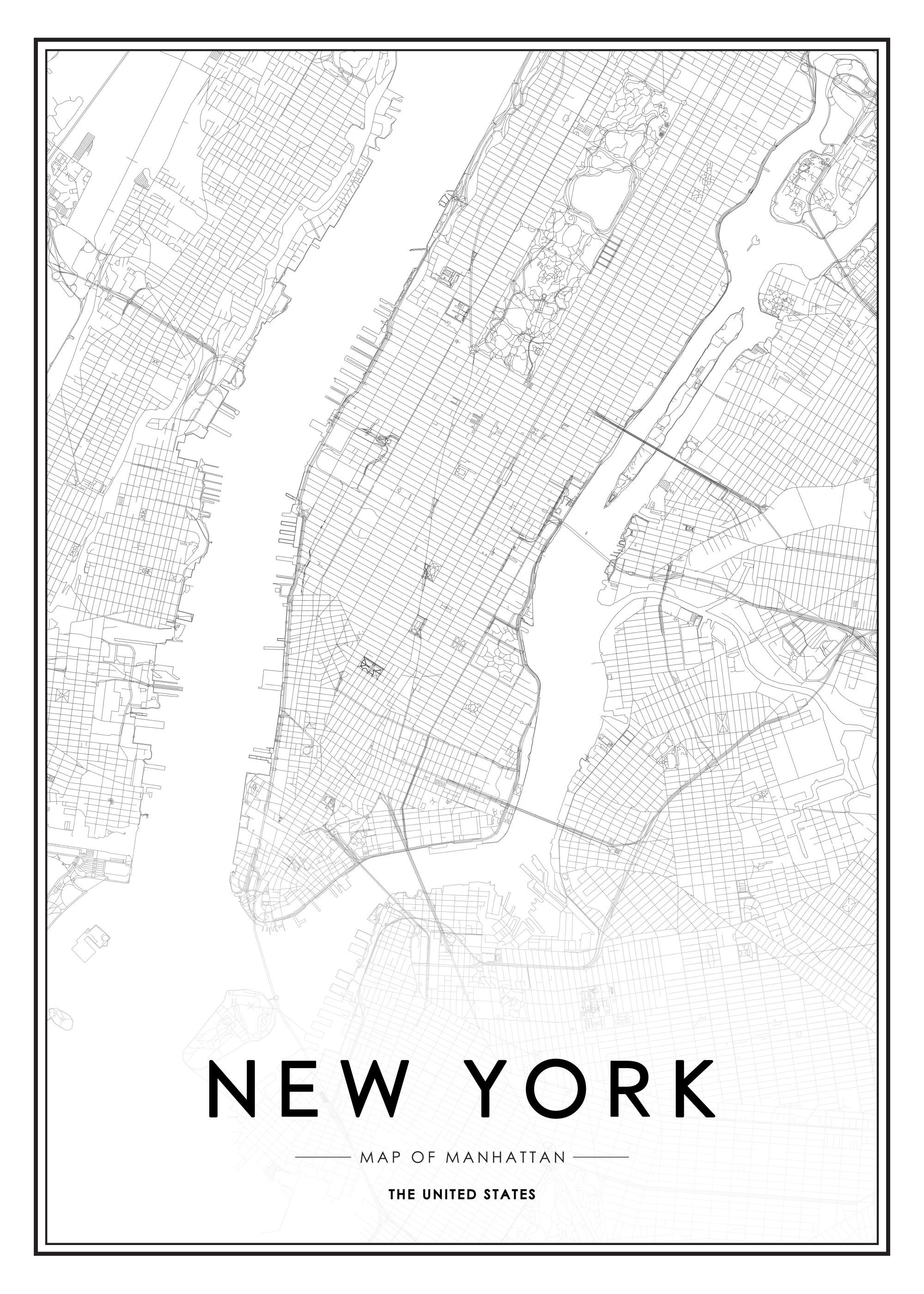 New York Map Print | Desenio