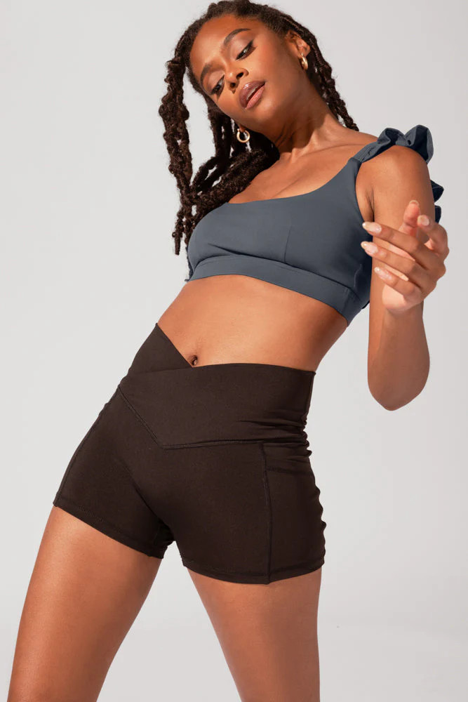 Crisscross Hourglass® Booty Short - Black | POPFLEX