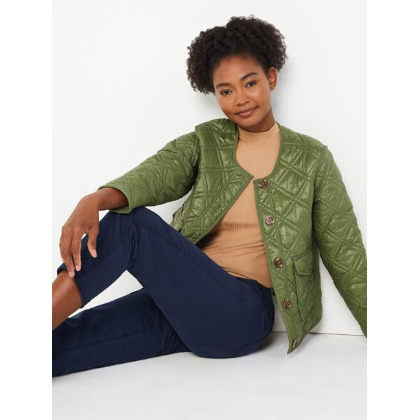 Time and Tru Women's Quilted Jacket - Walmart.com | Walmart (US)