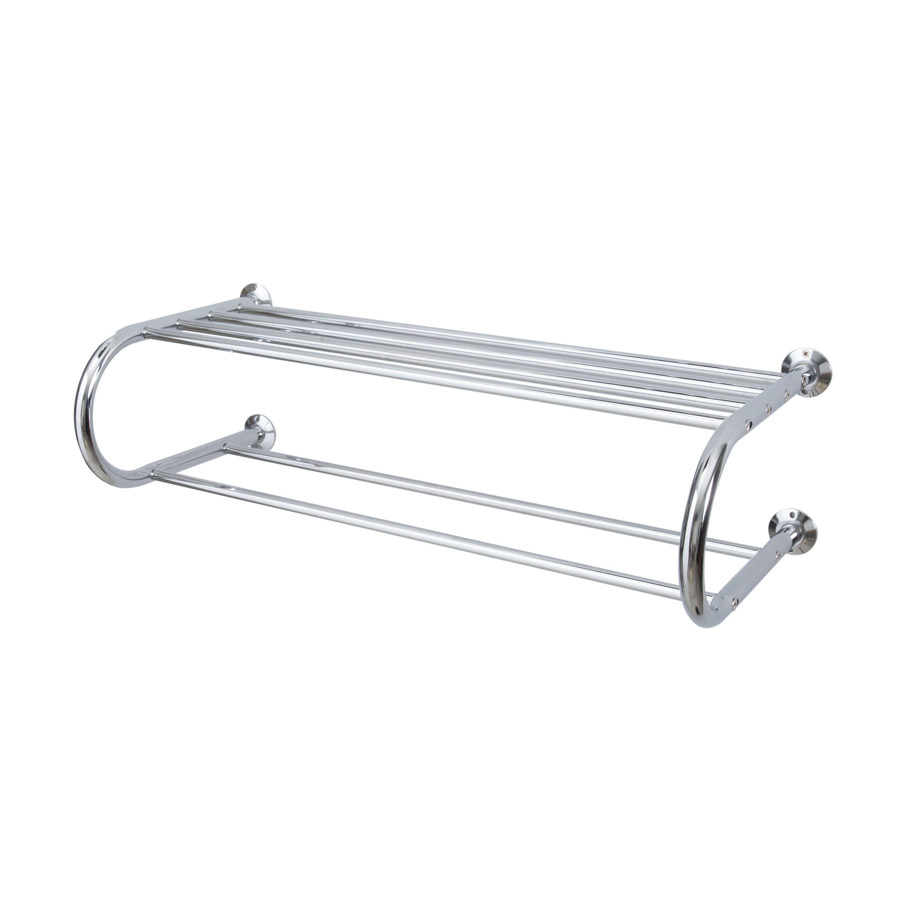 Organize It All Chrome Metal Wall mount Bathroom Shelf ( 26-in x 7.75-in x 11.25-in ) | NH-1750W | Lowe's