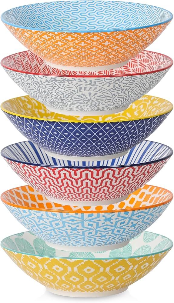 KitchenTour 30oz Large Pasta Bowls Soup Bowls - Ceramic Salad Bowls Serving Bowl - 8 Inch Wide an... | Amazon (US)