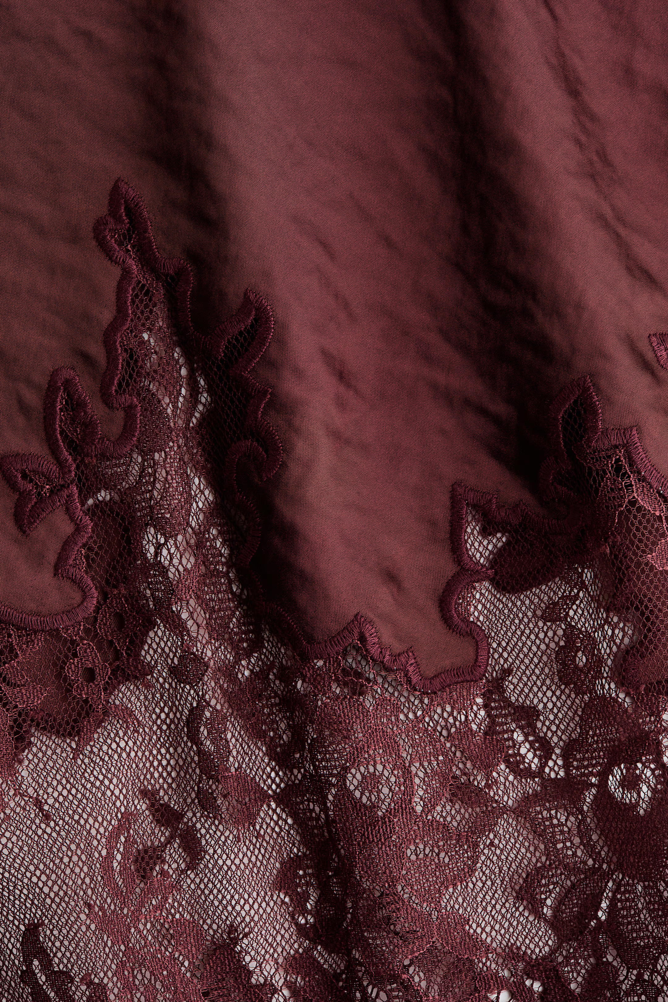 Lace-Trimmed Satin Skirt | H&M (US + CA)