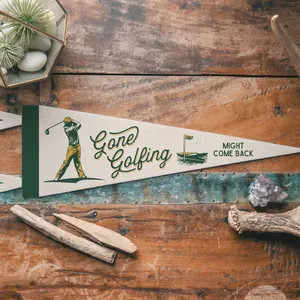 Gone Golfing Felt Pennant | Vintage Sports Banner, Golf Decor, Funny Golfer Gift, Golf Flag Wall ... | Etsy (Global)