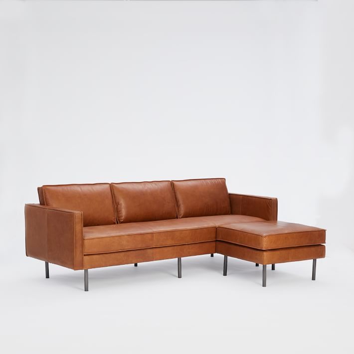 Axel Leather Sofa (89") & Ottoman Set | West Elm (US)