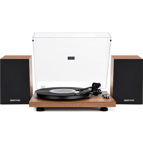 Vinyl Record Player Turntable with Speakers (36W) Wireless Bookshelf HiFi Stereo System Support USB Recording Magnetic Cartridge Built-in Phono Preamp Adjustable Counterweight Belt Drive Auto Stop | Amazon (US)