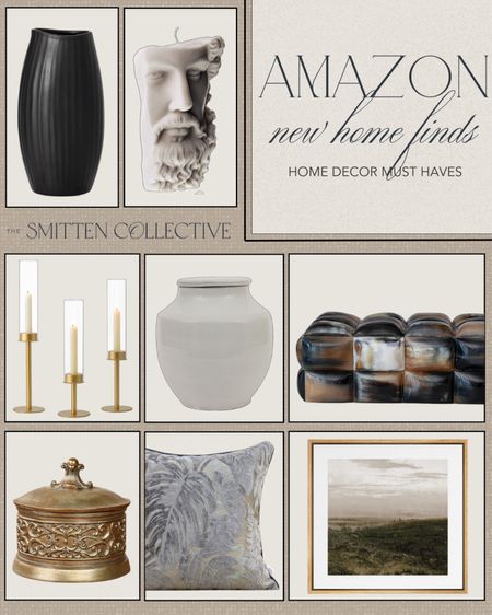 Amazon new home finds include decorative box, wall art, throw pillow, decorative vase, gold decorative box, candle holders, black vase, Greek face candle.

Home decor, home accents, moody decor, home refresh, looks for less

#LTKfindsunder100 #LTKstyletip #LTKhome