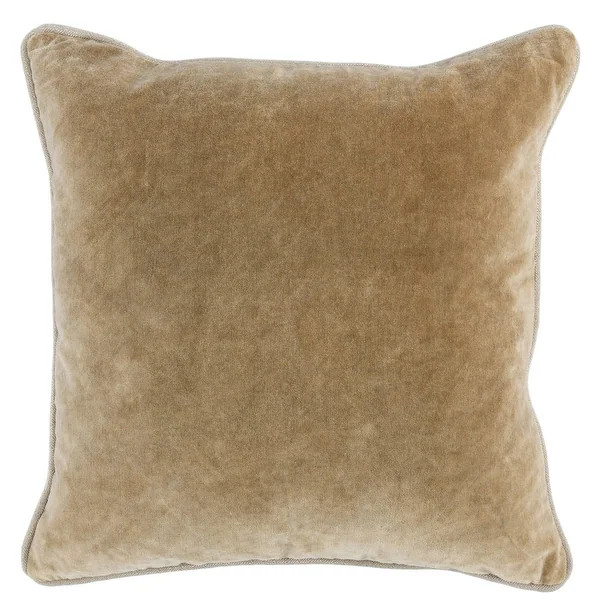 Kosas Home Harriet Velvet 18" Square Throw Pillow, Wheat | Bed Bath & Beyond