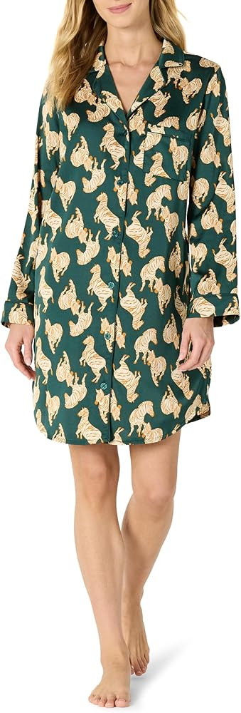 Amazon Essentials Women's Satin Button-Down Sleepwear Nightshirt | Amazon (US)