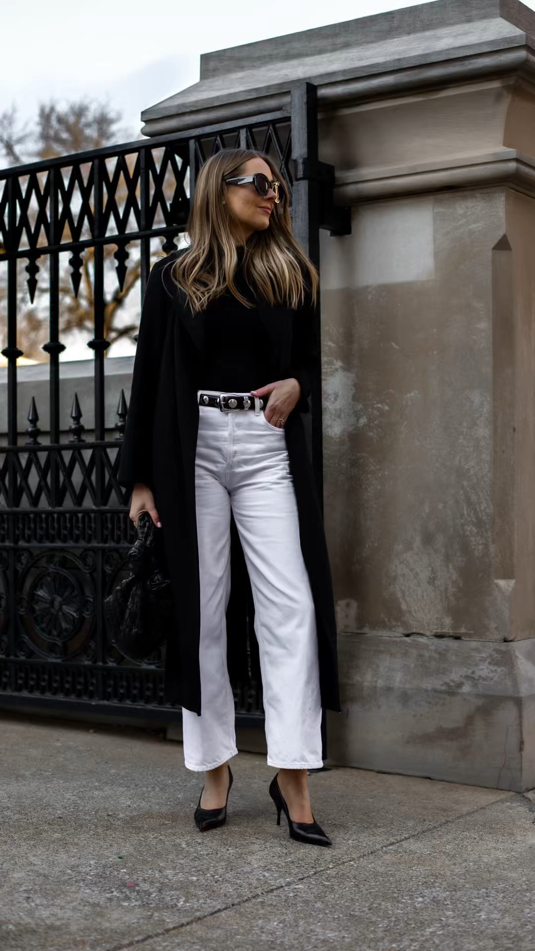 Fashion Jackson, winter outfit, white jeans, black coat, winter denim
 @nordstrom #nordstrompartner 

#LTKootd #LTKFindsUnder100 #LTKOver40