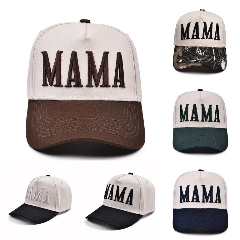 Women\u2019s Mama Trucker Hat Trendy Embroidered Adjustable Mom Baseball Cap Two-Tone Ponytail Ha... | Walmart (US)