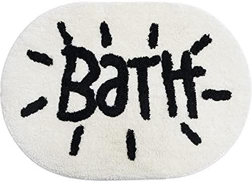 White Bathroom Rugs and Mat Oval Cute Small Bath Mat for Bathroom Black and White Bathroom Decor ... | Amazon (CA)
