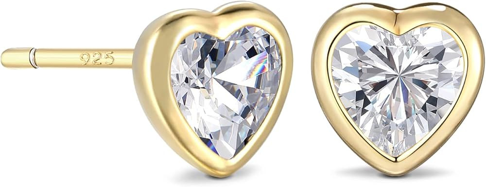 DIAMONLITE 1 -1.5 Ct Cubic Zirconia Stud Earrings for Women and Men, D Color VVS Clarity Excellen... | Amazon (US)