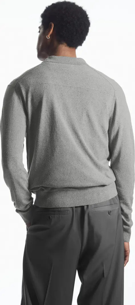 COS Long Sleeve Johnny Collar Polo Sweater | Nordstrom | Nordstrom