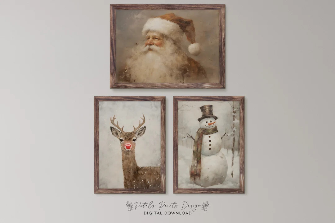 Gallery Wall Prints SET Christmas Printable Art Gallery Wall - Etsy | Etsy (US)