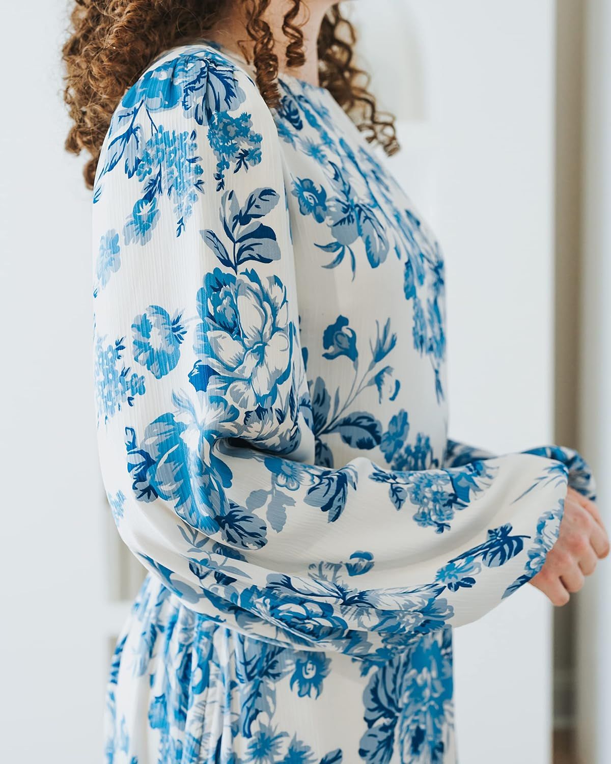 The Drop Women's Azure Blue Floral Print Tiered Maxi Dress by @withloveleena | Amazon (US)