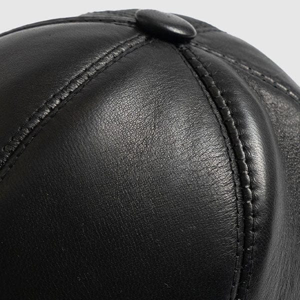 Avalon Leather Baseball Cap - Black | Saint + Sofia