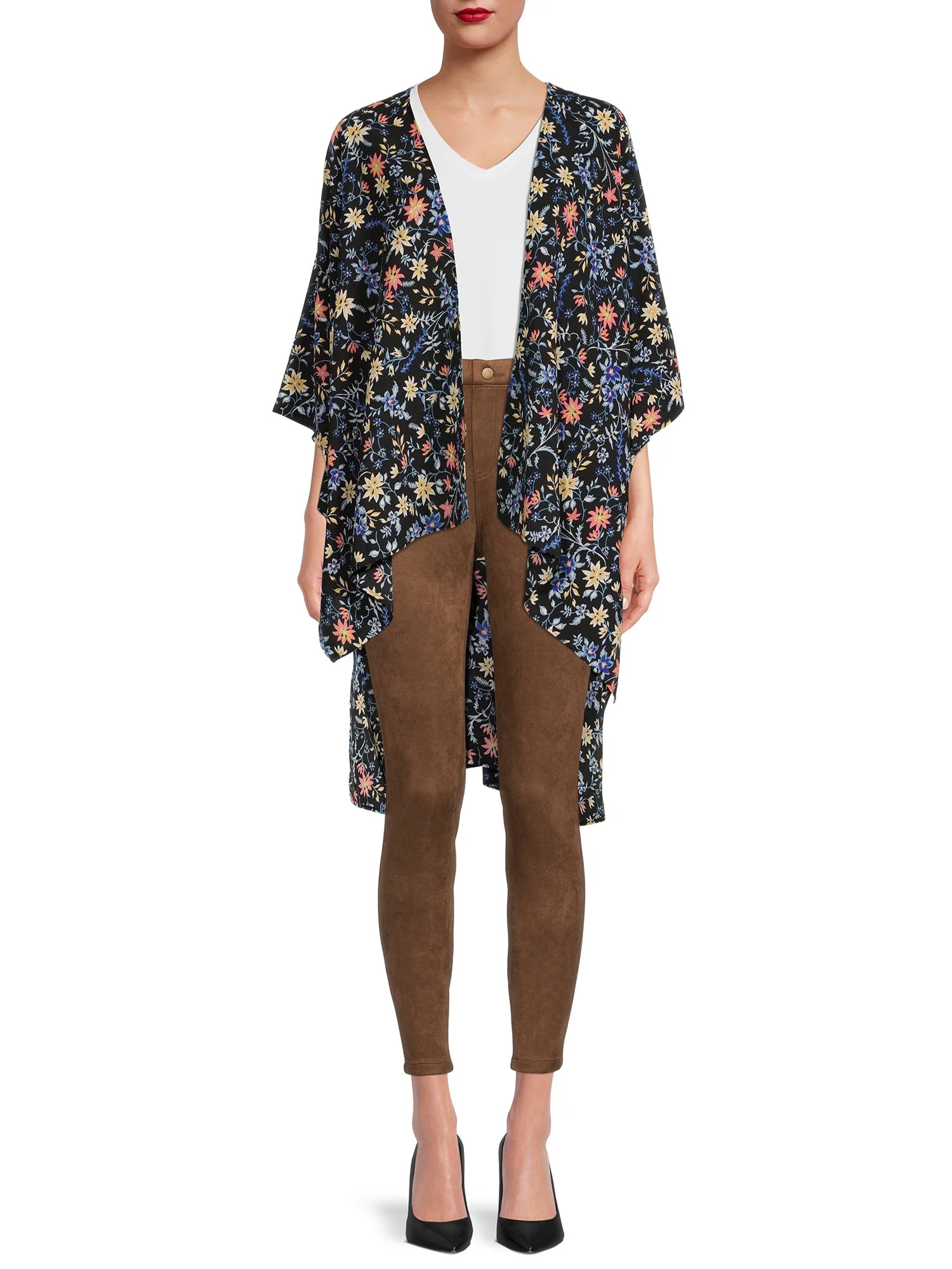 Time and Tru Women's Waterfall Kimono | Walmart (US)