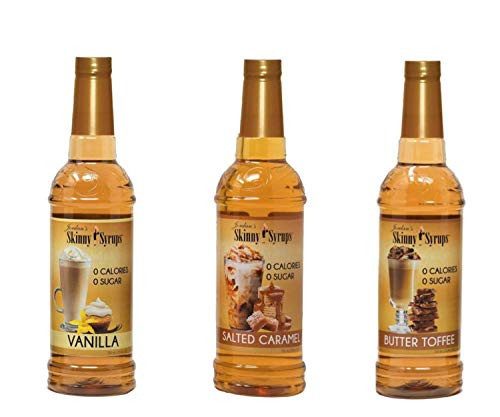 Jordan’s Skinny Syrups | Sugar Free Coffee Syrup Trio - Vanilla, Salted Caramel, Butter Toffee | Healthy Flavors with 0 Calories, 0 Sugar, 0 Carbs | 750ml/25.4oz Bottle | Amazon (US)