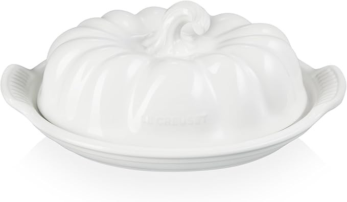 Le Creuset Stoneware Pumpkin Butter Dish, White | Amazon (US)