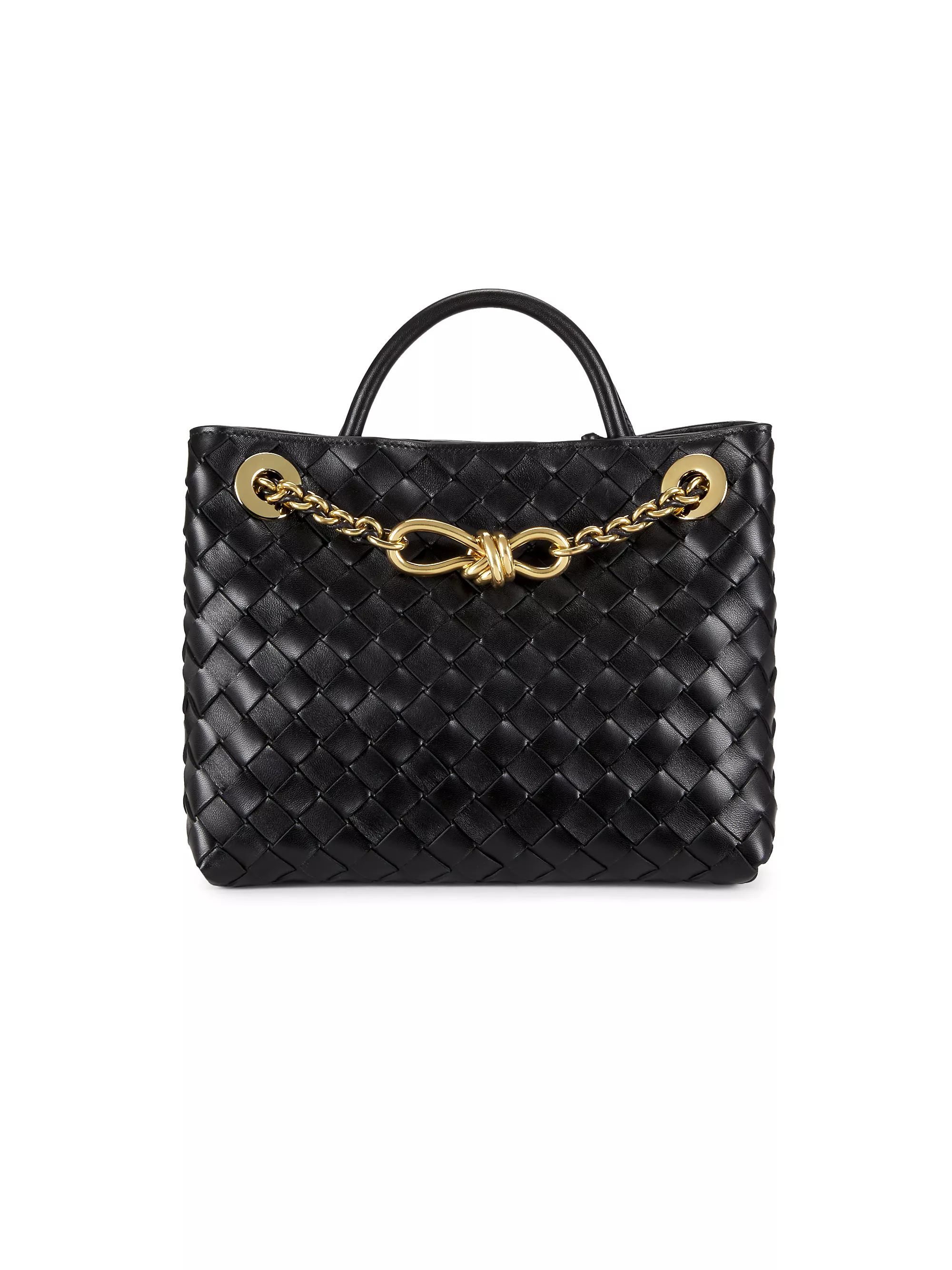 Small Andiamo Intrecciato Leather Top-Handle Bag | Saks Fifth Avenue