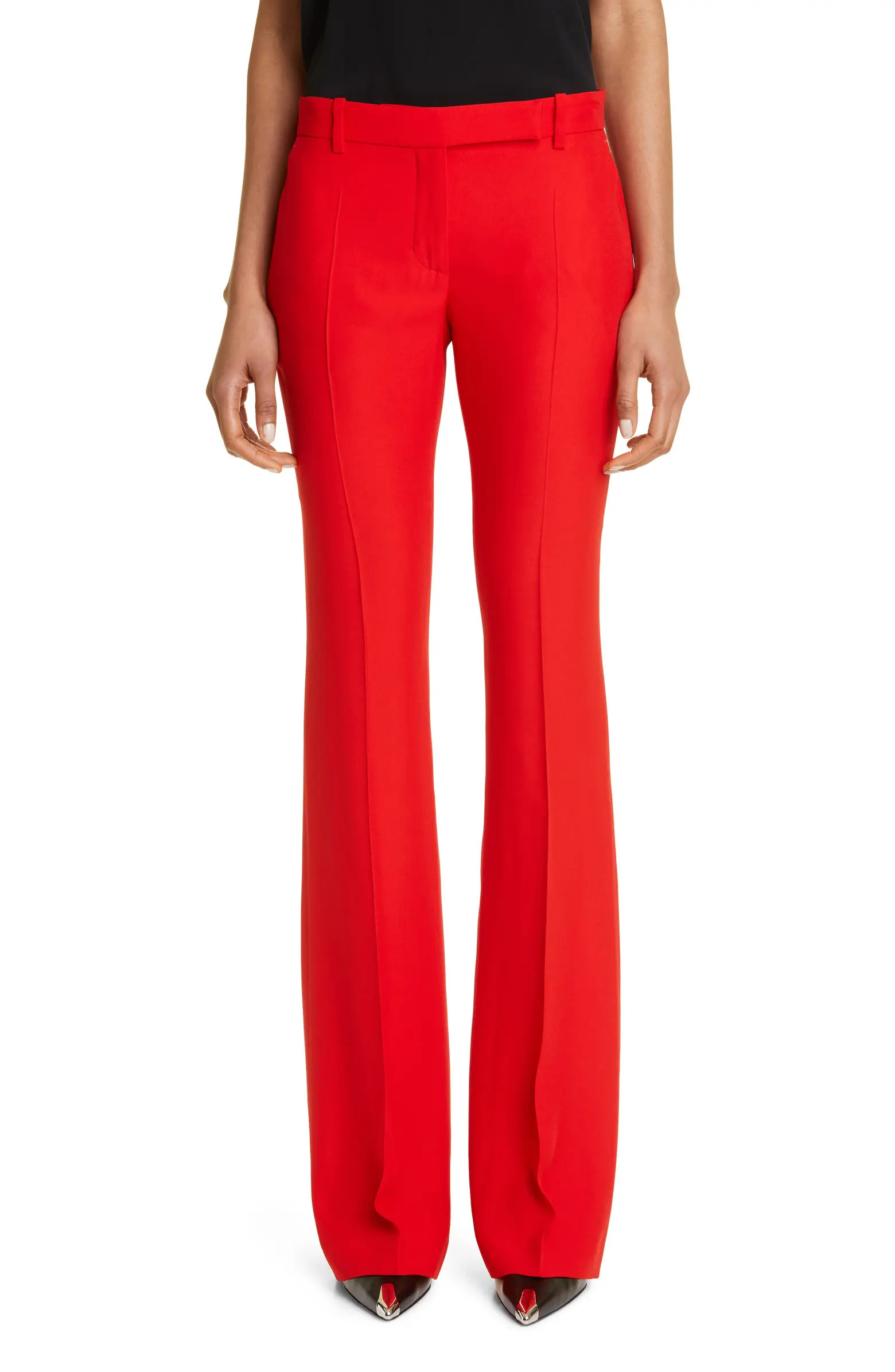 Leaf Crepe Slim Bootcut Pants | Nordstrom