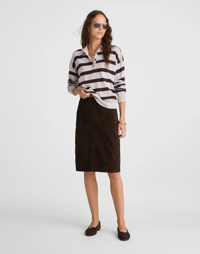 Suede Column Skirt | Madewell