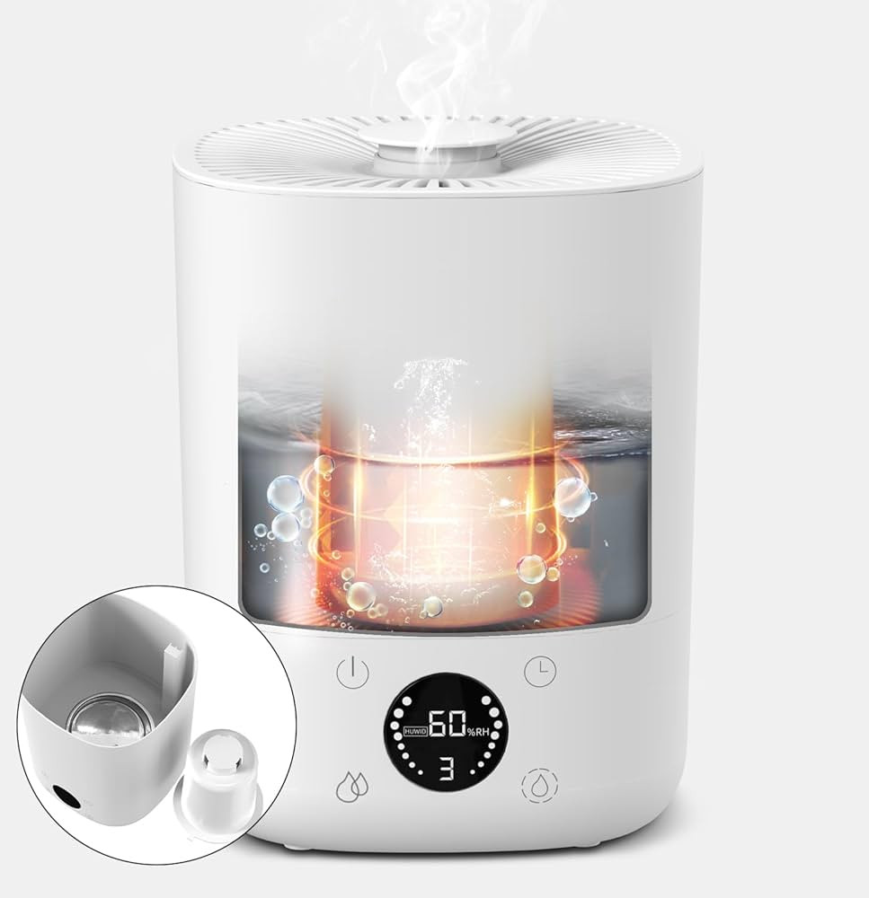 Warm Mist Humidifiers for Bedroom, 3.5L Stainless Steel Humidifier Easy Clean, Healthy Small Air ... | Amazon (US)