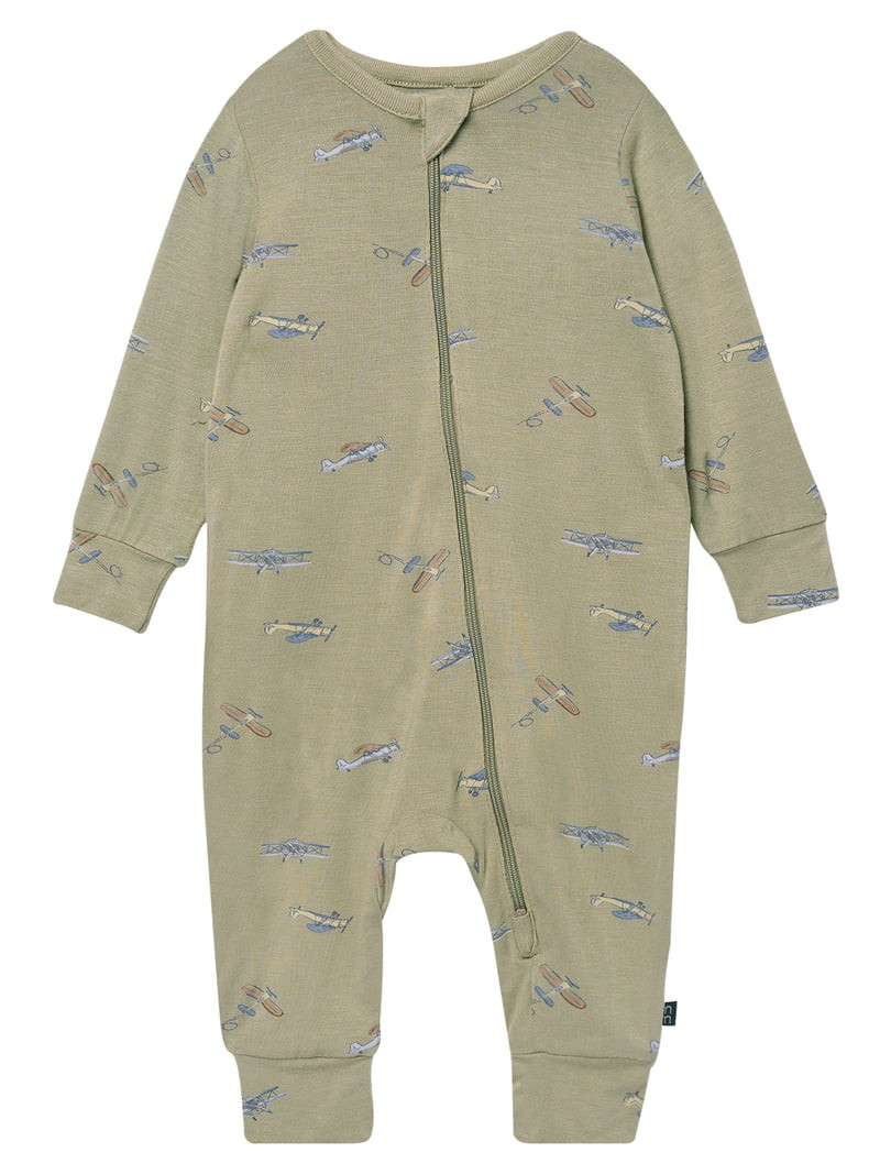 Modern Moments by Gerber Baby Neutral Super Soft Viscose Two-Way Zip Coverall, Sizes Newborn - 24... | Walmart (US)