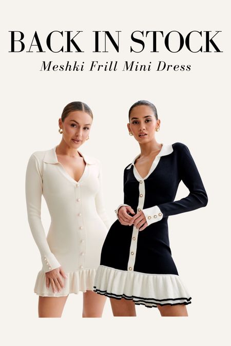 Back in stock - Meshki frill mini dress! Old money dress, quiet luxury dress, black and white dress, summer dress

#LTKStyleTip