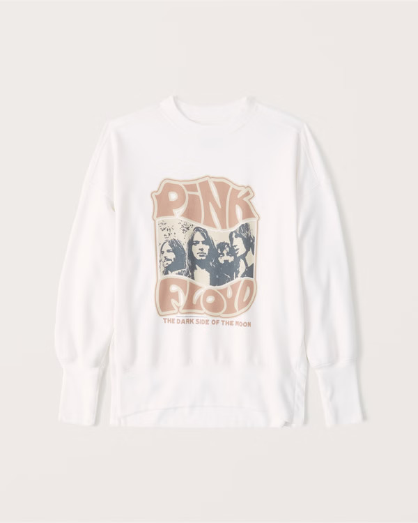 Pink Floyd Split-Hem Tunic Graphic Crew Sweatshirt | Abercrombie & Fitch (US)